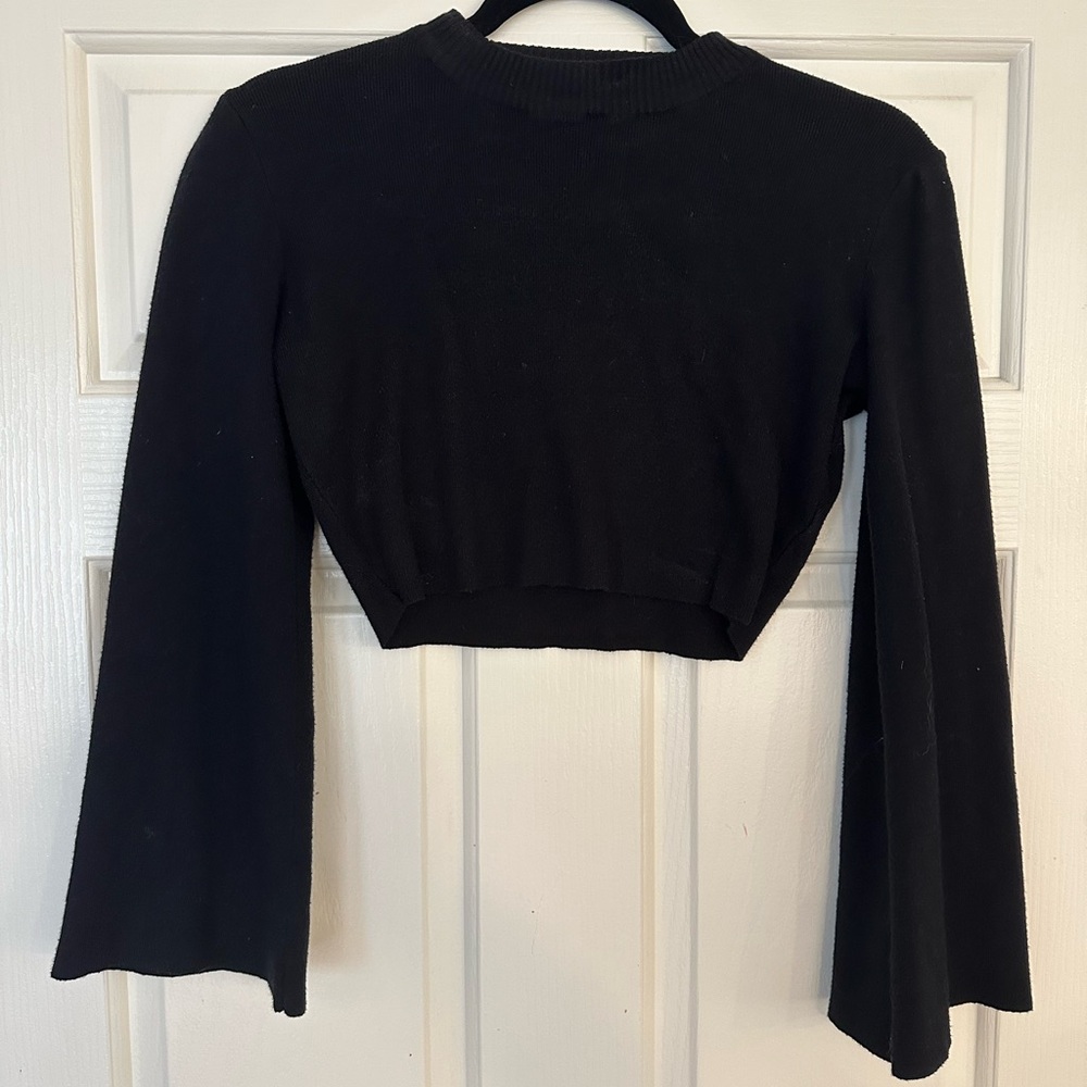 Petal & Pup Black Cropped Blouse